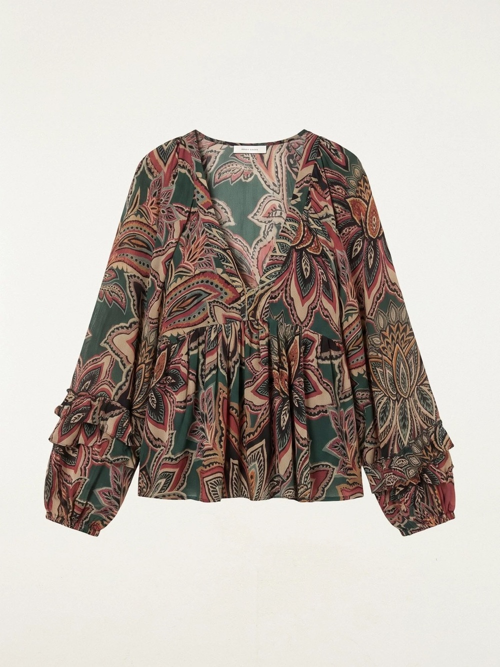 FARM Rio Tapestry Flowers Ruffled Blouse - Picture 5 of 5